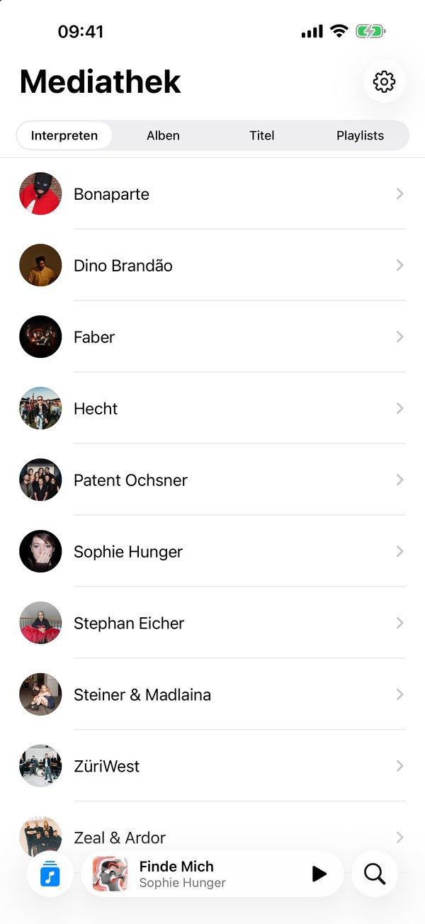 Screenshot von simpl.fm